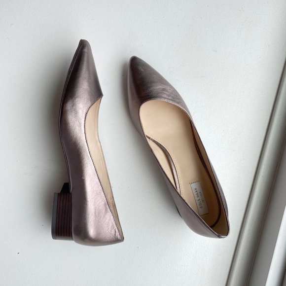 Cole Haan Pointy Flats with 1in Heal - Soft Metallic - Picture 3 of 6